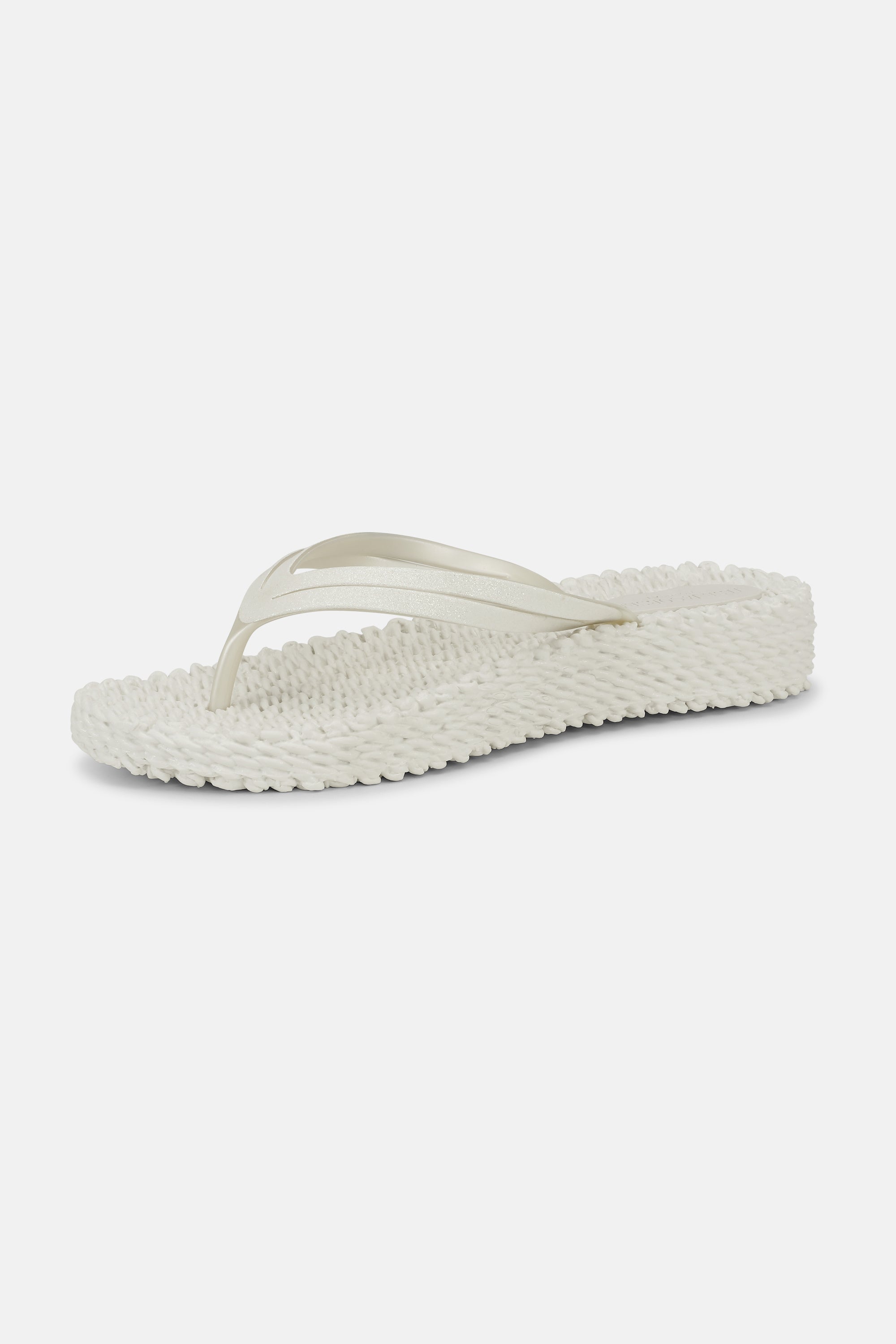 Platform Klipklapper Glitter - Creme